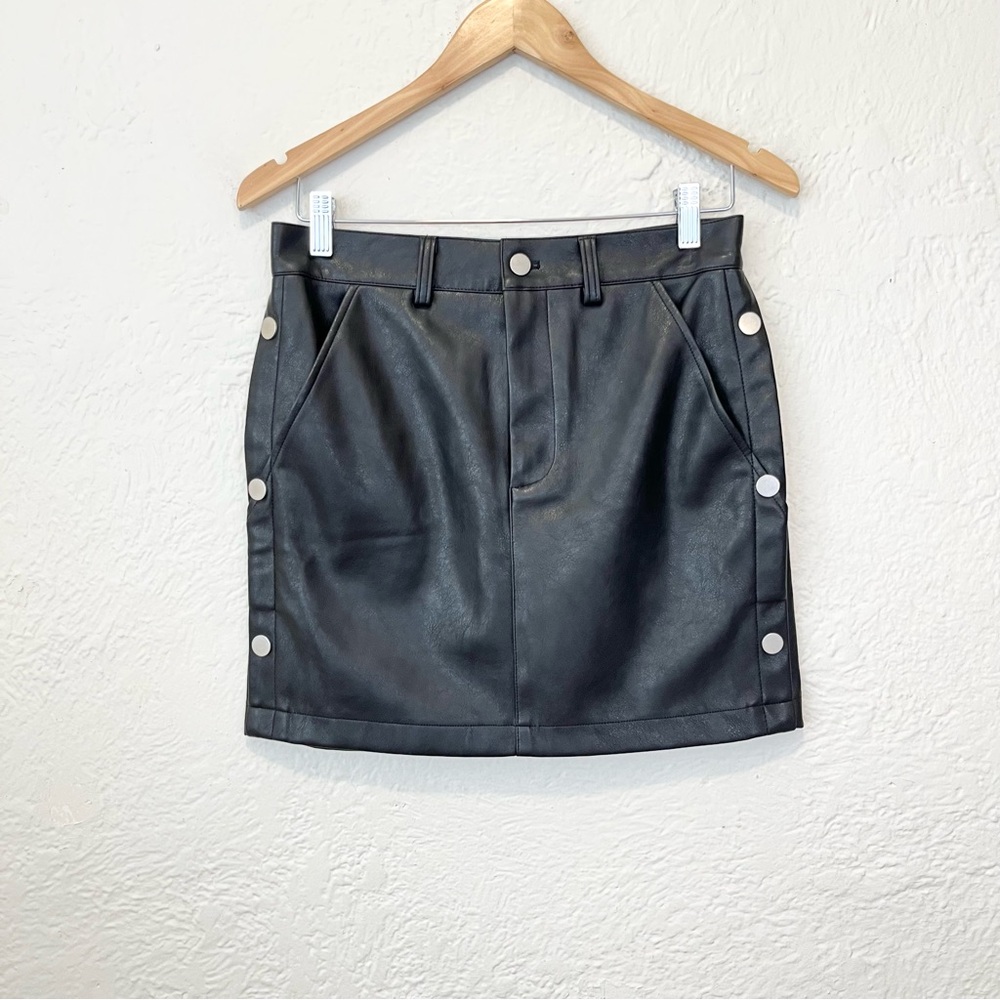 LNA Skirt Black Faux Leather Mini Studded Small S
